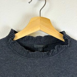 Jcrew Ruffle Neck Merino Wool-Blend Sweater